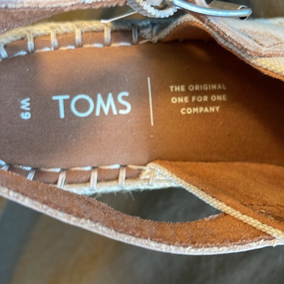 NWT TOMS Monica natural Oxford wedge size size 9, never worn - Picture 10 of 12